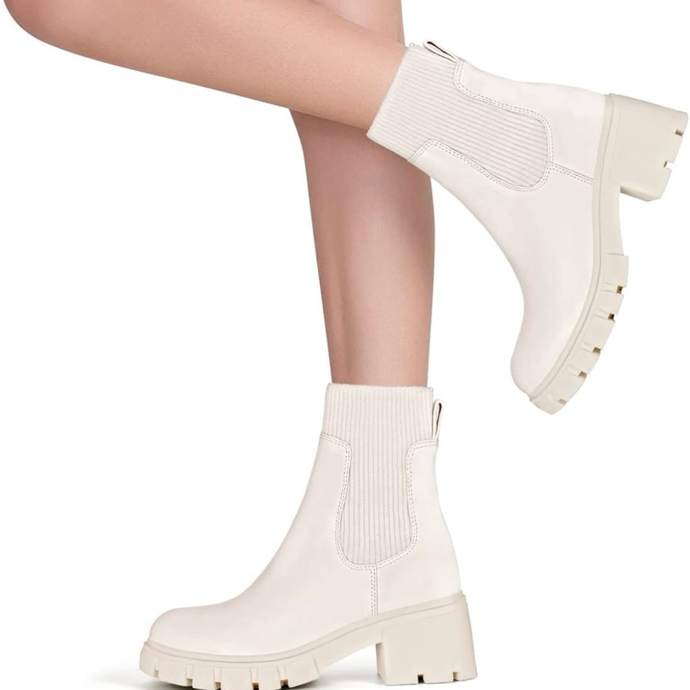 Women's Elastic Chelsea Ankle Boots (7.5)